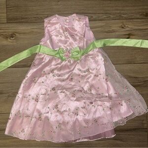 George Pink Dress with Green Accents